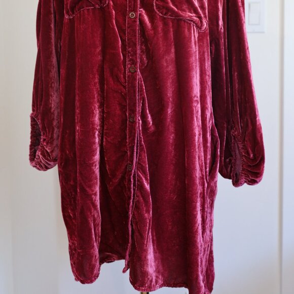 Free People Luxe Velvet Shirt Dress - Picture 5 of 10